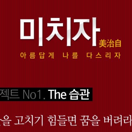 '습관'을 고치기 힘들면 '꿈'을 버려라 - 미치자 프로젝트 No1. 습관